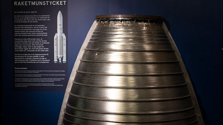 GKN:s raketmunstycke på Universeums rymdutställning
