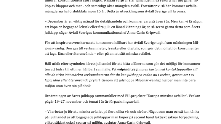 Här är årets RIKTIGA julklapp - Laga, låna eller återanvända