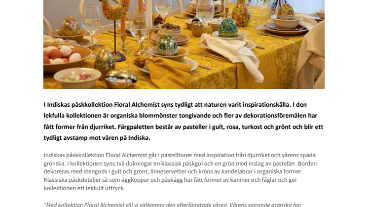 Indiska lanserar påskkollektion inspirerad av vårens späda grönska 