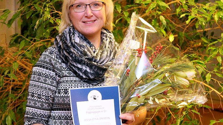 Anna-Stina Eriksson är glad över att hennes arbete med integration uppmärksammas. Foto: Helene Markström