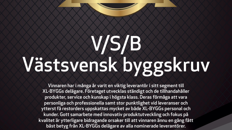 Årets XL-BYGG leverantör 2017
