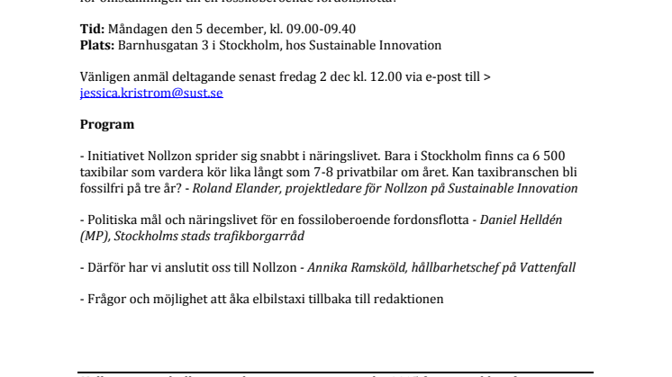 Inbjudan till pressträff med Stockholms trafikborgarråd Daniel Helldén: Stockholm snabbar på omställningen till fossiloberoende fordonsflotta med hjälp av nytt näringslivsinitiativ