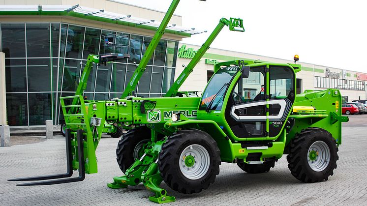 P50.18 Plus är en ny modell hos Merlo och har en lyftkapacitet på 5000 kg och en lyfthöjd på 17,5 m.  