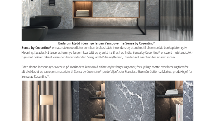 Sensa by Cosentino nyheter