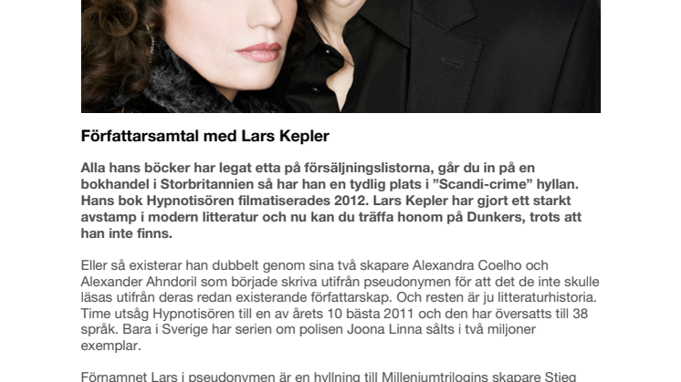 Författarsamtal med Lars Kepler