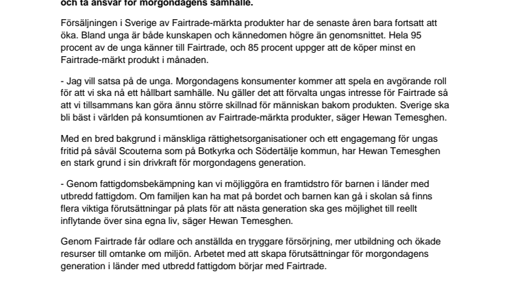 Hewan Temesghen ny generalsekreterare för Fairtrade