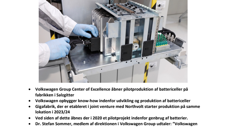Volkswagen Group starter udvikling og produktion af battericeller i Salzgitter
