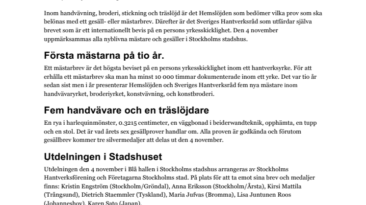 Första mästarna på tio år och sex nya gesäller