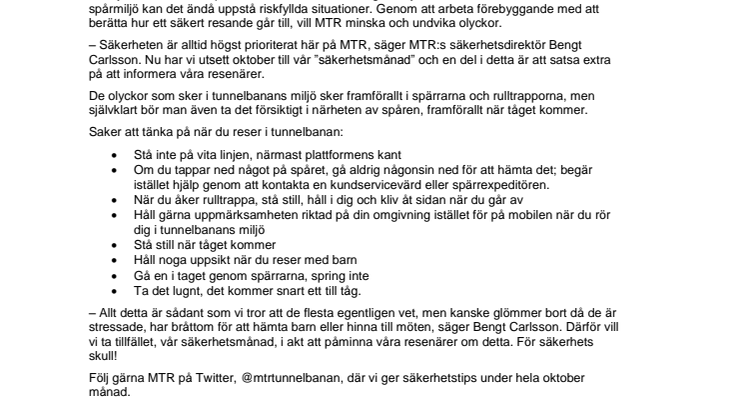 Så gör du tunnelbaneresan ännu säkrare