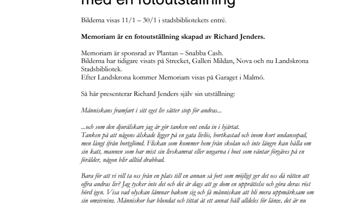 Stadsbiblioteket börjar 2011 med Richard Jenders