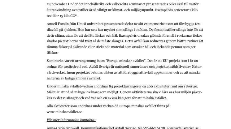 Stora vinster på att återanvända textil
