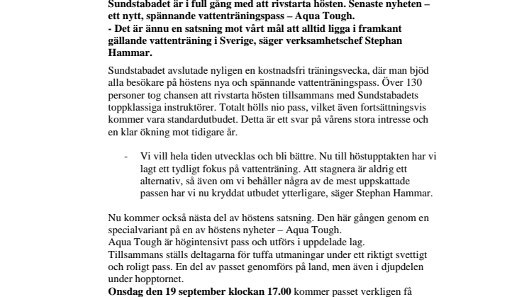 Pressinbjudan: Crossfit-eliten till Sundstabadet