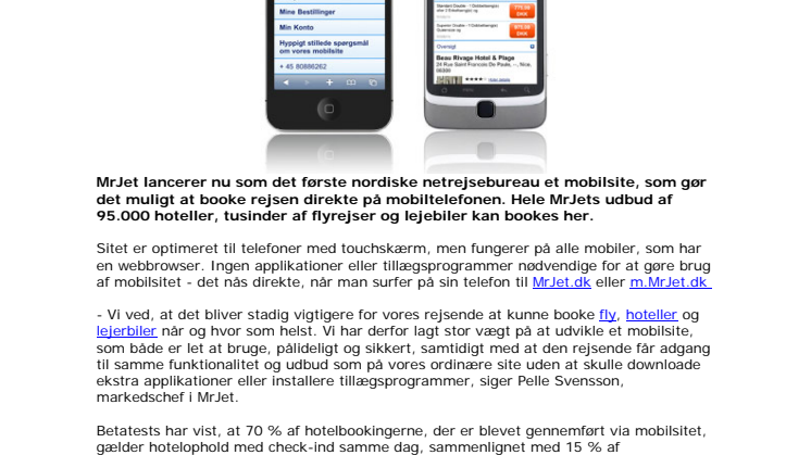 Book rejsen direkte på mobilen
