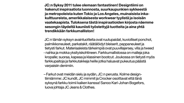Syksy 2011 JC Jeans & Clothes