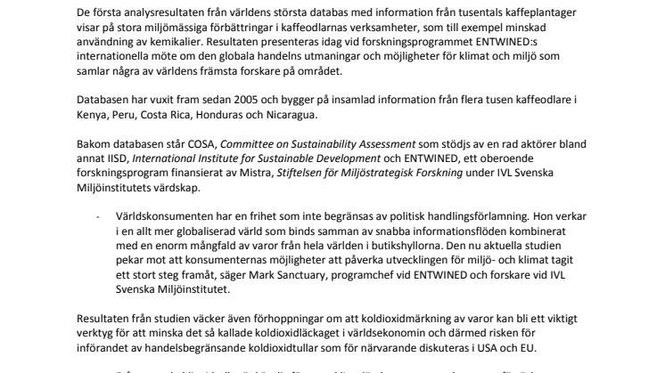 Internationellt möte i Stockholm om världshandel och miljö: Konsumentmakt effektivt vapen i kampen för hållbar utveckling