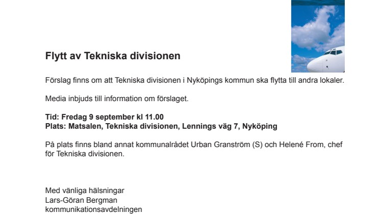 Flytt av Tekniska divisionen