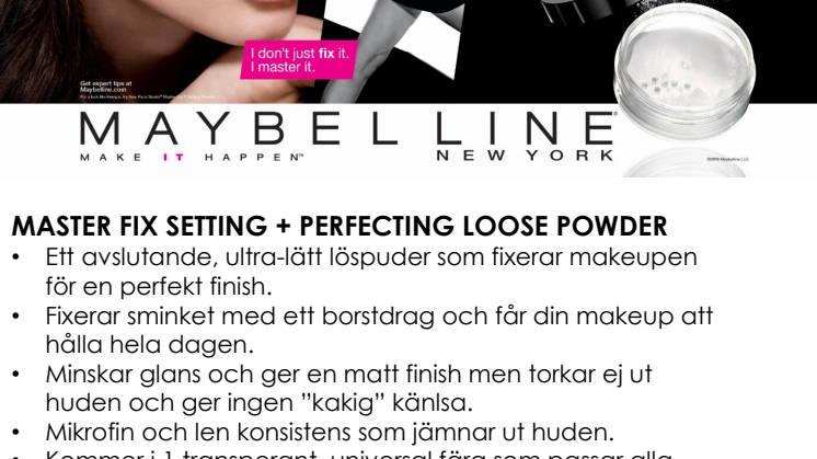 Maybelline Masterfix - Setting and perfecting loose powder