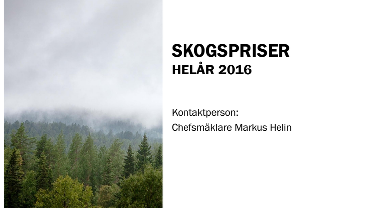 Rapport Skogsmarkspriserna 2016