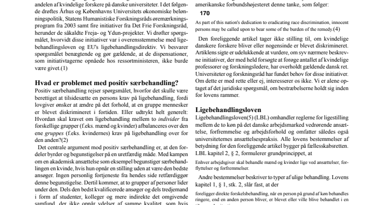 Eksperter: ”Universiteter og forskningsråd overtrådte loven for at øge antallet af kvindelige topforskere”.