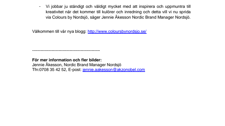 Nordsjö startar ny inspirationsblogg