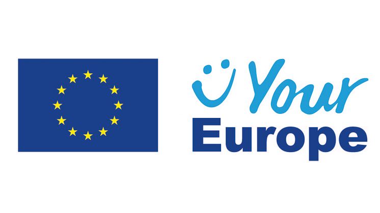 Bildtext: Det här är den officiella logotypen för Your Europe och som finns på alla webbsidor som är anslutna till portalen youreurope.eu.