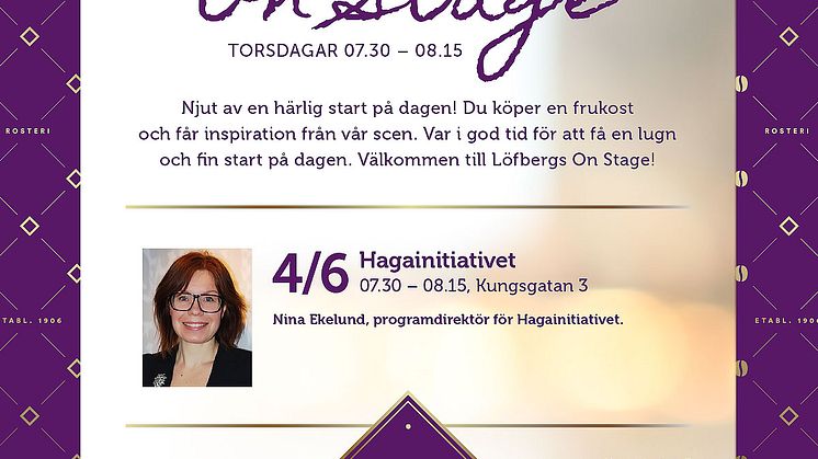 Löfbergs On Stage: Nina Ekelund, Hagainitiativet