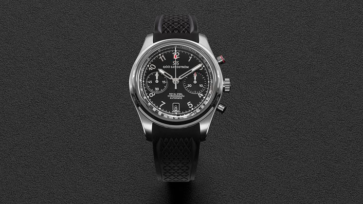 Royal Steel Chronograph 40mm Black, rubber - Sjöö Sandström.jpg