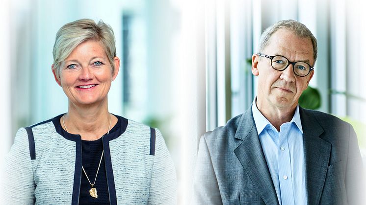 Konsernsjef i ManpowerGroup, Maalfrid Brath og Idar Kreutzer, adm. dir. i Finans Norge Foto: Geir Andes Rybakk Ørslien