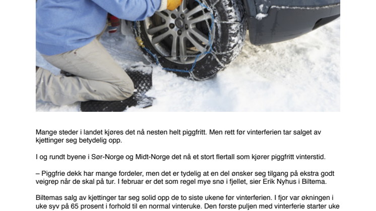 Tar vinterferie med kjetting