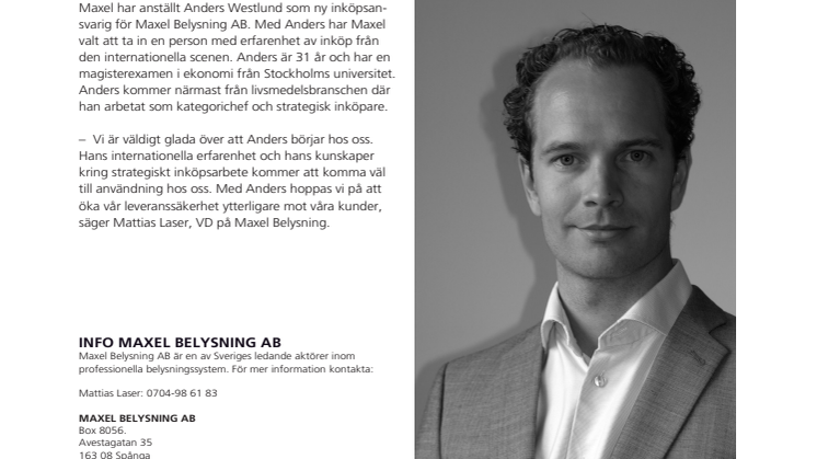 Ny inköpsansvarig till Maxel