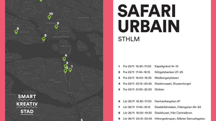 Karta / Map SAFARI URBAIN STHLM