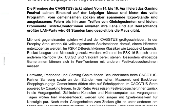 Medienservice CAGGTUS - Leipziger Messe GmbH