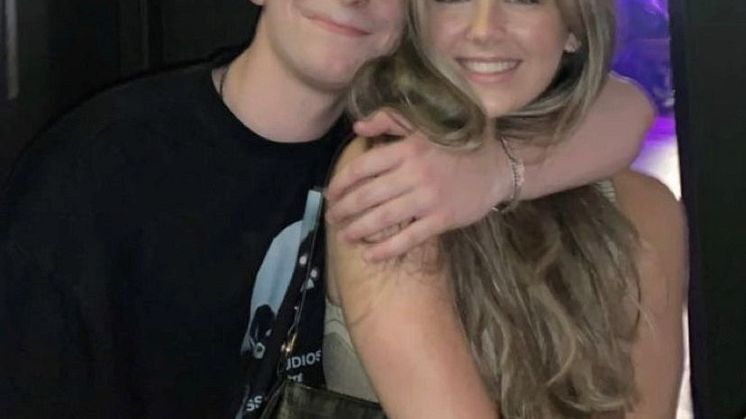 Jamie McClusky pictured with his girlfriend Jess Hulme.