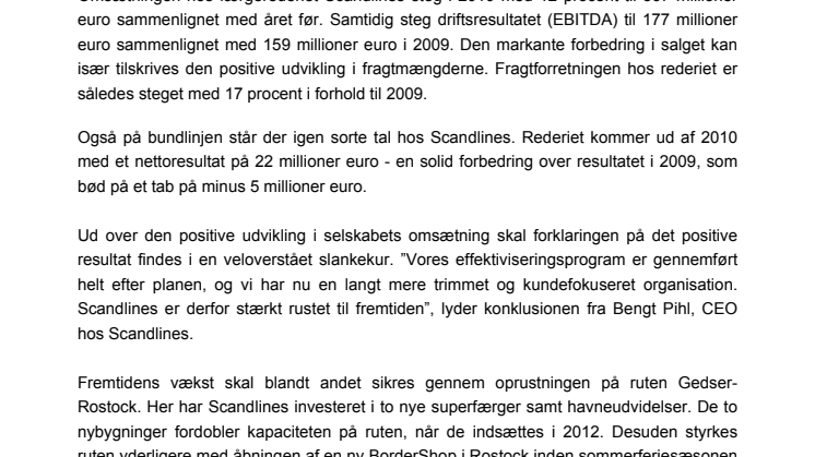 Fragtvækst og trimmet organisation bag stærkt Scandlines-regnskab