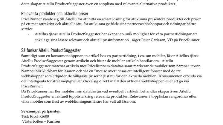 PriceRunner Europa och Aitellu AB i samarbete för smartare annonsering.