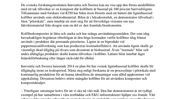 Framtidens fossilfria bil finns i skogen