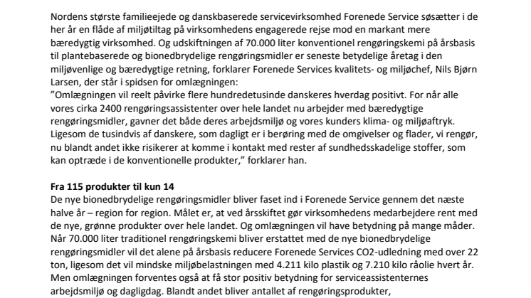 Landsdækkende stor rengøringsvirksomhed: Nu med plantebaserede og 100% bionedbrydelige rengøringsmidler
