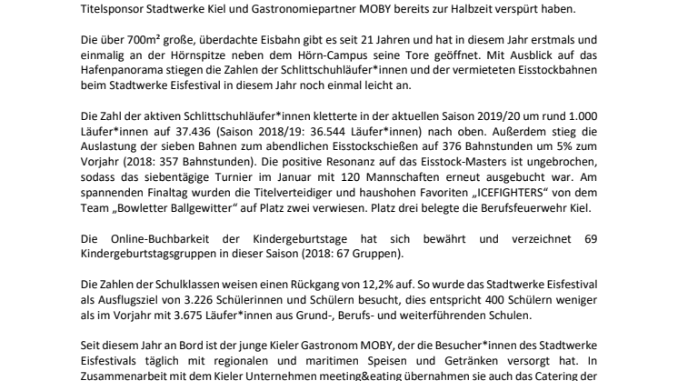Kiel-Marketing zieht positive Bilanz beim Stadtwerke Eisfestival