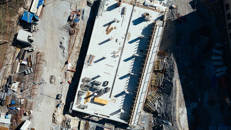 Thomas Betong levererar långsiktigt hållbar lösning med klimatförbättrat plattbärlag och fabriksbetong i unikt NollCO2 projekt. Foto:Oljibe