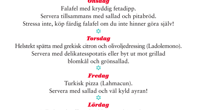 Veckomatsedel