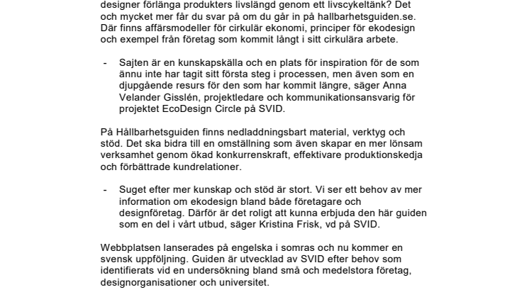 Ny hållbarhetsguide ger kunskap och inspiration för att arbeta hållbart