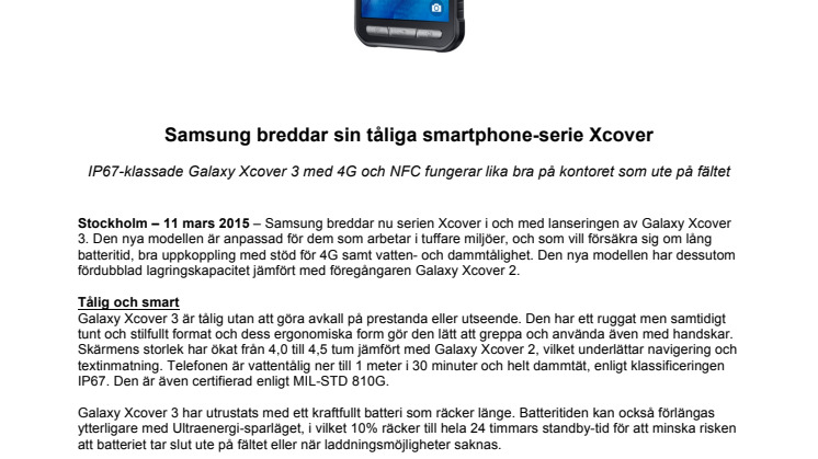  Samsung breddar sin tåliga smartphone-serie Xcover