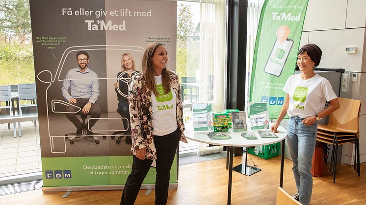 Medarbejdere fra FDM var tirsdag ude på JYSKs hovedkontor i Brabrand for at fortælle om deres samkørselsapp Ta'Med.