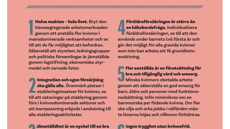 Partierna har glömt bort jämställdheten – här är Sveriges Kvinnolobbys krav inför valet