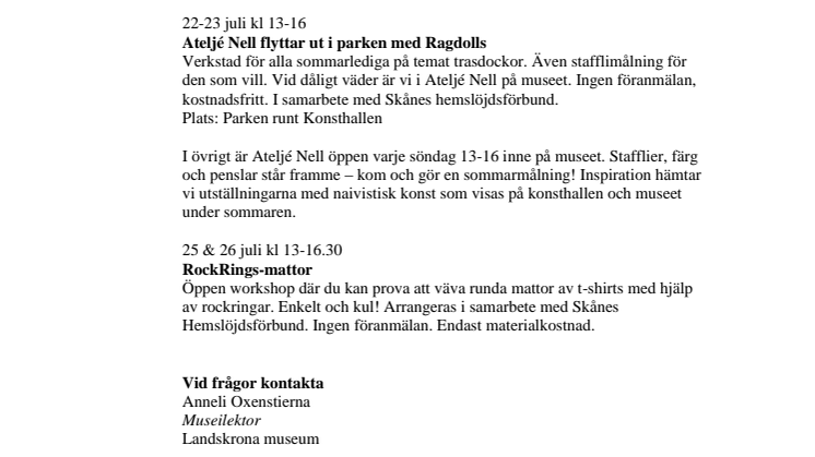 Sommarkul i Ateljé Nell
