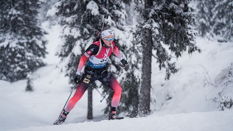 Jørgen Solhaug Sæter (Os IL) er en av juniorene som er klare for VM i Lenzerheide i Sveits. Foto: Sondre Eriksen Hensema/Norges Skiskytterforbund