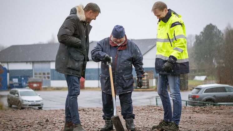 Stefan Andersson, VD FASAB, Lars Petersson, ordförande Renhållningen Kristianstad, och Fredrik Holmer, avfallsingenjör Renhållningen Kristianstad