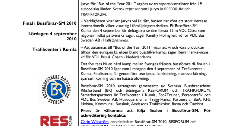 Bus of the Year i Bussförar-SM 2010
