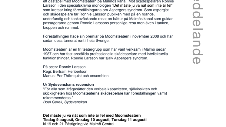 Dramatik med Moomsteatern på Rundan