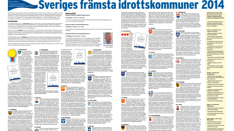 Falun toppar Sport & affärers kommunrankning 2014